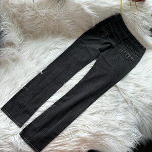 vintage low rise straight leg jeans, size 5